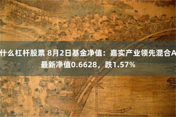 什么杠杆股票 8月2日基金净值：嘉实产业领先混合A最新净值0.6628，跌1.57%